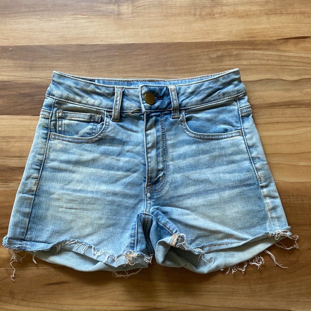 American Eagle Jean shorts- high wasted, light wash, size: 2
